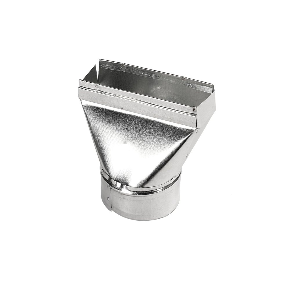 GAF Master Flow - 10" x 3-1/4" to 4" Stack Boot - SB10X3.25X4 - Galvanized Steel, in-Wall Duct Transition, Connects Round Pipe, Flex Duct to Rectangular Stack, HVAC Ventilation Fitting