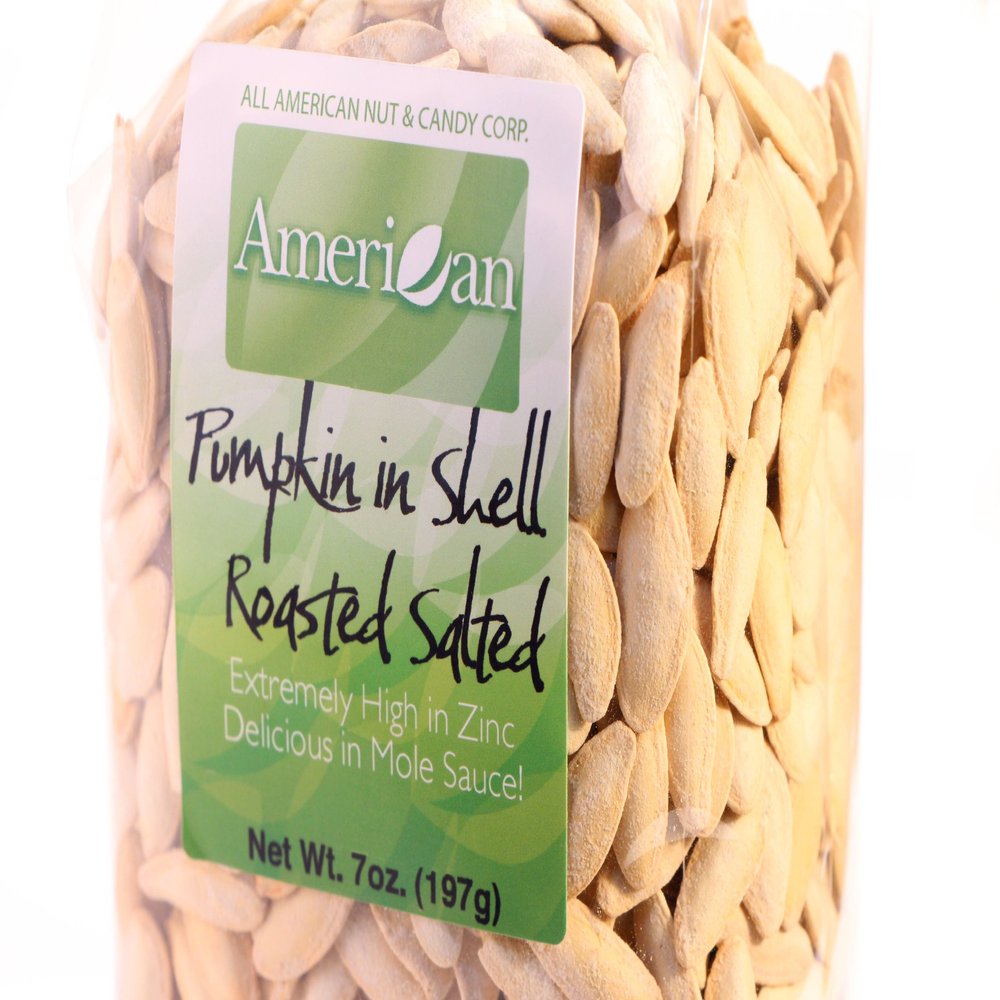 7oz Gourmet Style Bag of Roasted Salted Pumpkin In Shell [716 lb.]