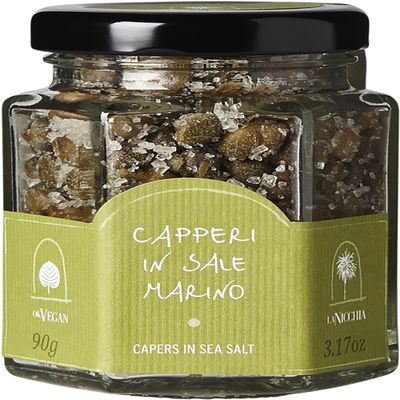 Capers in Sea Salt - La Nicchia - Pantelleria Island, Sicily - 90 gr