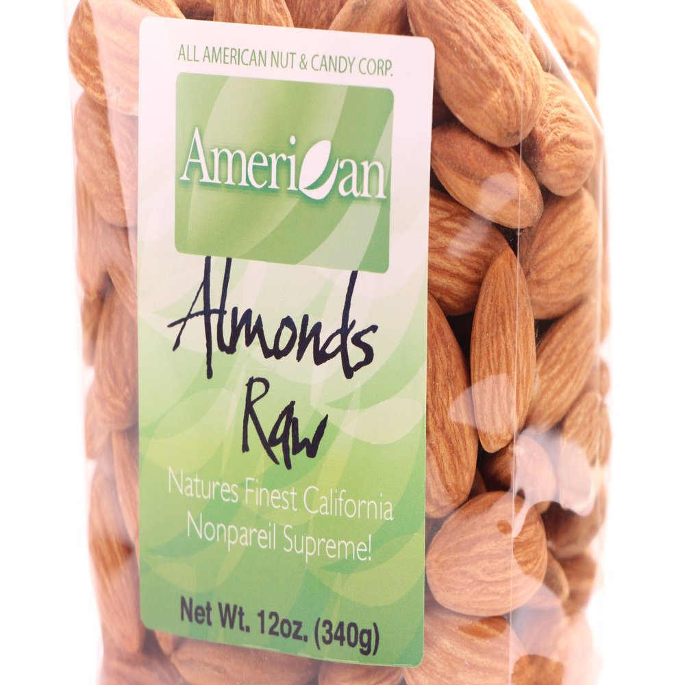 12oz Gourmet Style Bag of Raw California's Finest Nonpareil Supreme Almonds [ lb.]