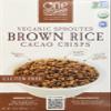 One Degree Organic Foods Sprouted Brown Rice Cacao Crisp, 10 Ounce (Pack of 6) view 1