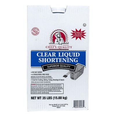 Chef's Quality Clear Liquid Shortening, 35 Pound