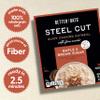 Better Oats Steel Cut Instant Oatmeal Packets, Maple and Brown Sugar Flavor with Flax Seeds, Quick-Cooking Breakfast, Box of 10 Pouches (Pack of 6) view 2