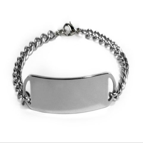 Adrenal Insufficiency Medical ID Alert Bracelet with Embossed Emblem from Stainless Steel. D-Style, Premium Series.