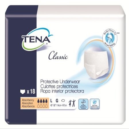 TENA Protective Underwear, Regular Absorbency-Size Large Waist / Hip 45" - 58" - Case of 72