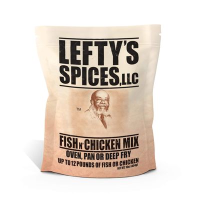 Lefty's Original Fish N' Chicken Mix | Seasoned Coating Mix for Fish, Chicken, Pork Chops, Shrimp and Vegetables | 3 lbs..