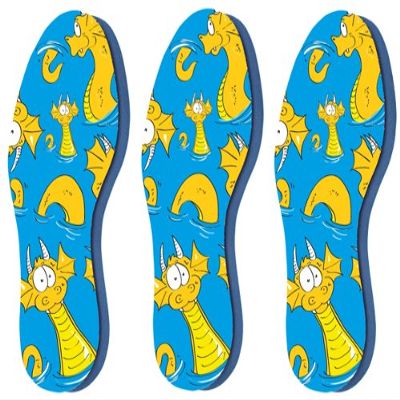 Pedag Soft | Fabric Covered Latex Foam Insoles | Lemon Scented | Children Size US 8C/9C-EU 24/25 | 3 Pair