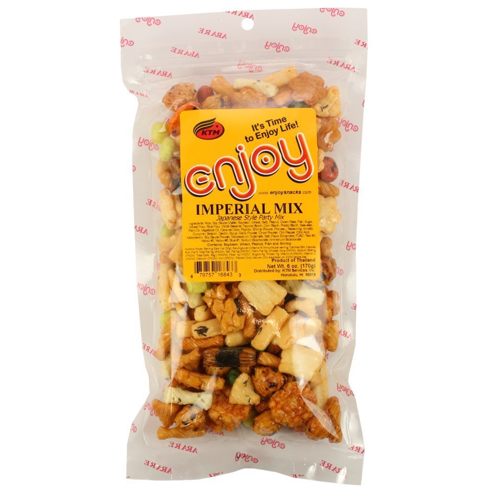 Japanese Arare Rice Crackers Imperial Mix 6 Ounces (2 Bags)