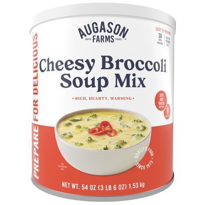 Augason Farms Cheesy Broccoli Soup Mix Can, Emergency Food Supply, Everyday Meals, 38 Servings