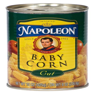 Napoleon Cut BABY CORN 14.8oz Can (6 Cans)