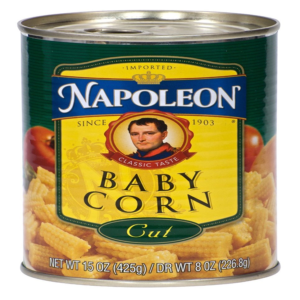 Napoleon Cut BABY CORN 14.8oz Can (6 Cans)