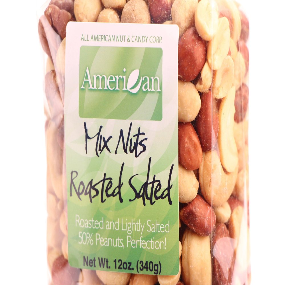 12oz Gourmet Style Bag of Roasted Salted Mixed Nuts with 50% Peanuts [3/4 lb.]