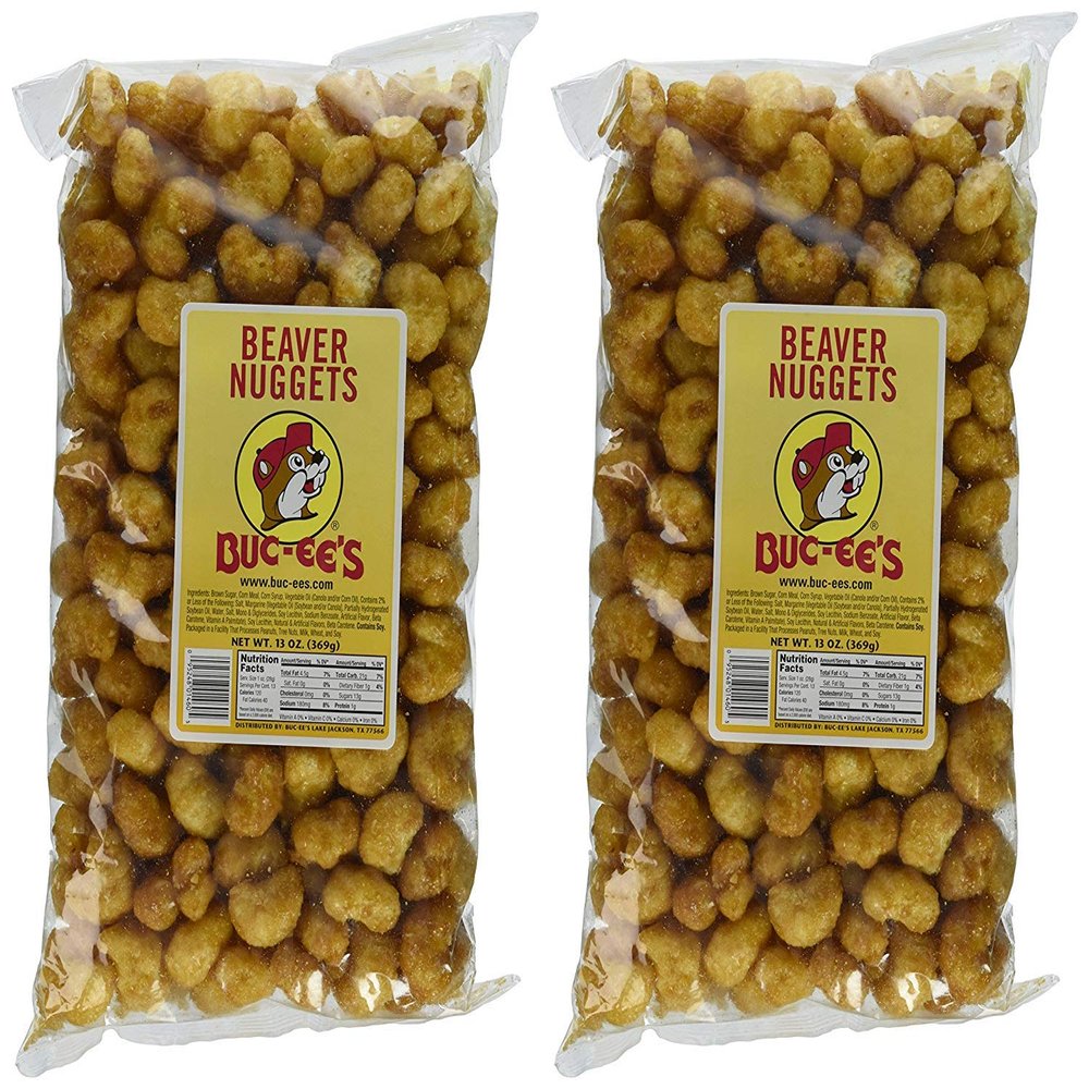 Buc-ee's Famous Beaver Nuggets Sweet Corn Puff Snacks, 13 Ounces (Pack of Two 13 Ounce Bags - 26 Ounces Total))