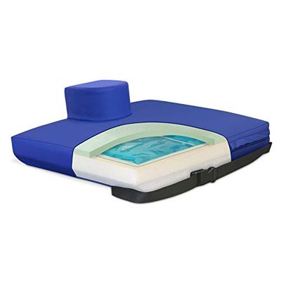 NYOrtho APEX CORE Pommel Gel-Foam Cushion 20" x 16" x 3" - Anti-Rotation Wheelchair Seat Cushion for Pressure Relief, Hip Alignment, Support Pad - Dual Density Core, Cooling Gel - Made in USA