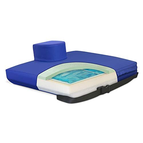 NYOrtho APEX CORE Pommel Gel-Foam Cushion 20" x 16" x 3" - Anti-Rotation Wheelchair Seat Cushion for Pressure Relief, Hip Alignment, Support Pad - Dual Density Core, Cooling Gel - Made in USA