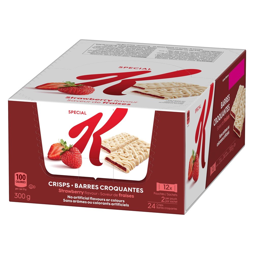 Askshy Kellogg's Special K Fruit Crisps, Strawberry Flavour Caddy, 24 Bars, 2 Bars per Pouch