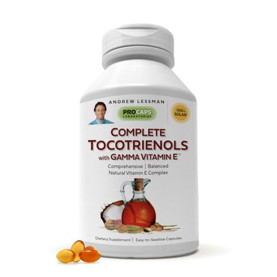 ANDREW LESSMAN Complete Tocotrienols with Gamma Vitamin E 240 Softgels - Eight Forms of Vitamin E (Alpha, Beta, Gamma, Delta Tocopherols and Tocotrienols). Powerful Anti-oxidant. No Additives