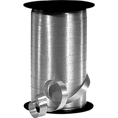 PMU 1 Pcs Curling Ribbon Silver - Crimped Texture Curling Ribbons for Gift Box Wrapping, Florist Flowers, Birthday Party Decorations, Festival Art Craft & Christmas Dcor - 3/8 Inch X 250 Yards