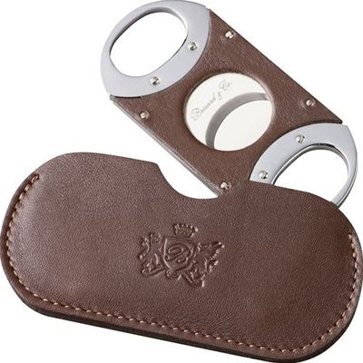 Brizard & Co. Soft Leather Coffee Double Guillotine Cigar Cutters