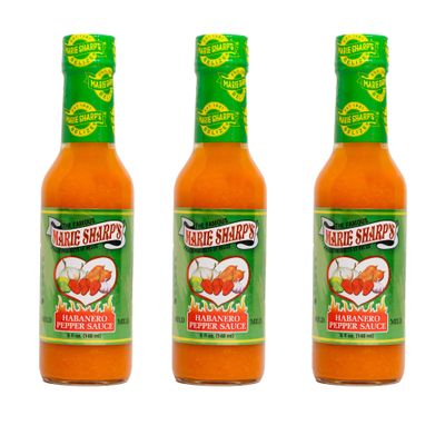 Marie Sharps Mild Habanero Pepper Sauce, 5 oz Belizean Hot Sauce with a Gentle Kick All-Natural, Gluten-Free | Pack of 3