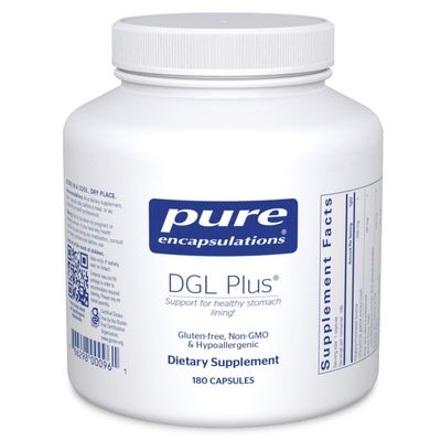 Pure Encapsulations DGL Plus - Gut Health Supplements for Men & Women - with Marshmallow Root, Aloe Vera Extract & Slippery Elm Bark - Non-GMO & Vegan - 180 Capsules