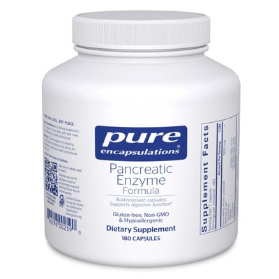 Pure Encapsulations Pancreatic Enzyme Formula - Digestive Enzymes for Digestion - Strengthens Gut Health* - Targeted Delivery Capsules - Gluten Free & Non-GMO - 180 Capsules
