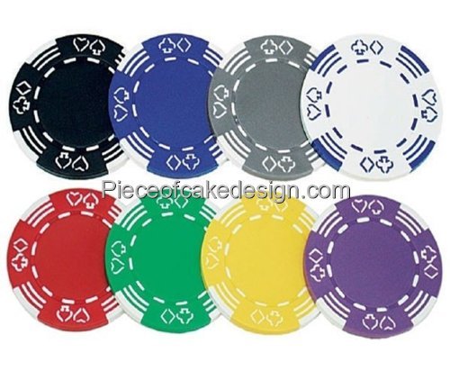 3" ~ Casino 8 Colorful Poker Chips Birthday ~ Edible Cake/Cupcake Topper!!!