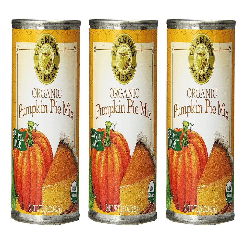 Farmer's Market Organic Canned Pumpkin Pie Mix, 15-Ounce Cans (Pack of 3)