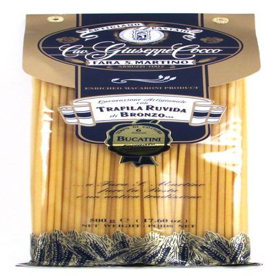 Giuseppe Cocco (12 pack) Bucatini Artisan Pasta hand-made slow dried in 500g bags from Italy