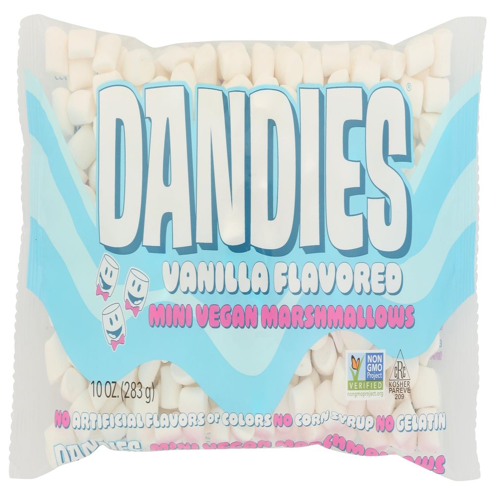 Dandies Mini Vegan Marshmallows, No Artificial Flavorings, Food Dyes, Corn Syrup, or Gelatin, Perfect for Roasting, Smores, or Snacking (1 Pack)