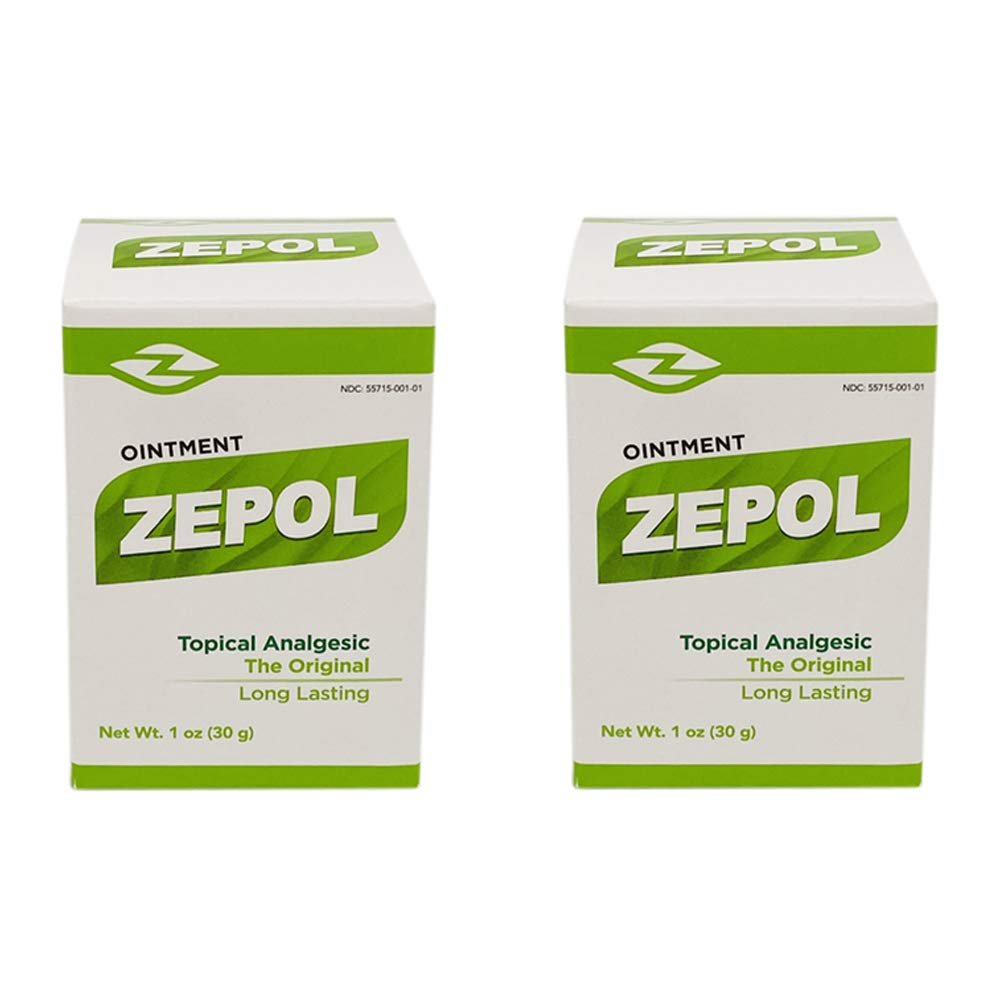 Zepol Original. Topical Ointment for Muscles, Joints, Backache, Sprains, and Strains. 1 oz. Pack of 2