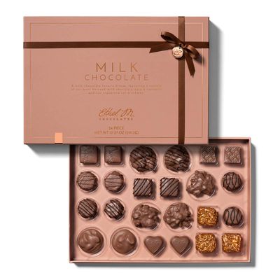 Ethel M Chocolates Premium Milk Chocolate Collection Chocolate Gift Box Candy Assortment, 24 Pieces of Creamy, Smooth and Rich Chocolate Gems