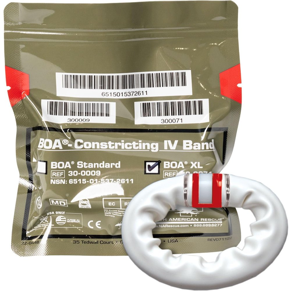 North American Rescue BOA Constricting IV Bands (XL) NAR Vacuum Sealed BOA Quick Vein Access for Combat, Trauma, Medical (30-0071)