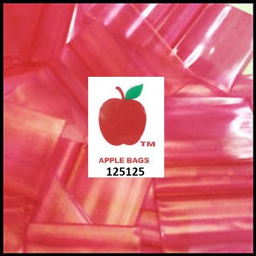 1,000 RED 1.25x1.25 2mil Apple Brand Resealable Bags 1.25" 125125 1.25 X 1000 Baggies
