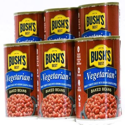 Bush's Best Vegetarian Fat Free Baked Beans 16 Oz (Pack of 6)
