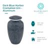 Dark Blue Harbor Cremation Urn for Ashes, Aluminum, Blue Urn, Gray, Grey Urn, Adult Sized Cremation Urn, 10.5 Inches High view 3