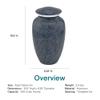 Dark Blue Harbor Cremation Urn for Ashes, Aluminum, Blue Urn, Gray, Grey Urn, Adult Sized Cremation Urn, 10.5 Inches High view 4