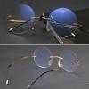 XINGNIAN 2 Pairs of 50mm Retro Rimless Round Blue Light Blocking Oversized Reading Glasses Lightweight Flexible Readers +2.50 view 3