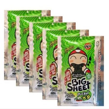 5 X Packs Original Flavor Crispy Seaweed