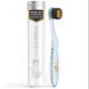Nano-b Manual Toothbrush for Adults with Sensitive Gums, Gold & Charcoal Soft/Medium Bristles, Travel Case, Blue view 1