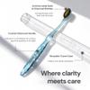 Nano-b Manual Toothbrush for Adults with Sensitive Gums, Gold & Charcoal Soft/Medium Bristles, Travel Case, Blue view 3