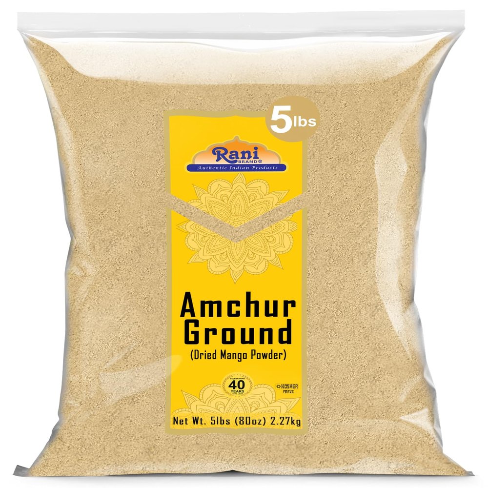Rani Amchur (Mango) Ground Powder Spice 80oz (5lbs) 2.27kg Bulk ~ All Natural, Indian Origin | No Color | Gluten Friendly | Vegan | NON-GMO | Kosher | No Salt or fillers