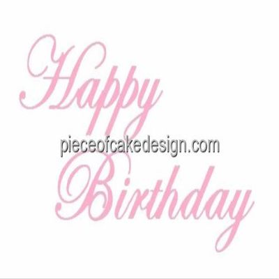 2" ~ Happy Birthday Pink Script Birthday ~ Edible Cake/Cupcake Topper!!!