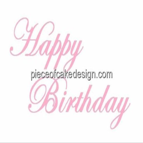 2" ~ Happy Birthday Pink Script Birthday ~ Edible Cake/Cupcake Topper!!!