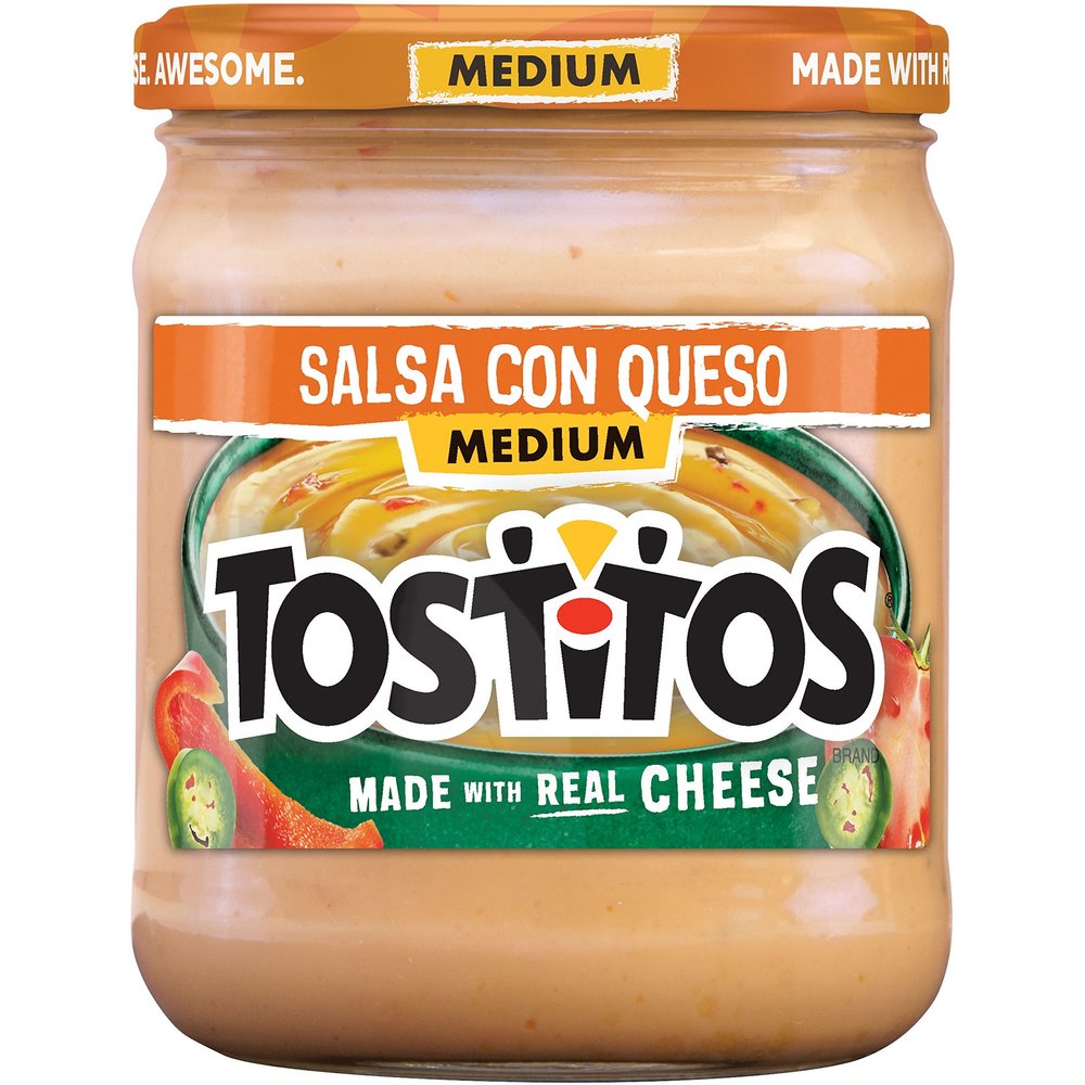 Tostitos, Medium, Salsa Con Queso, 15oz Glass Jar (Pack of 4)