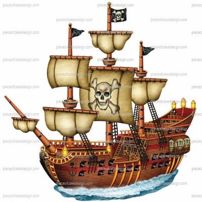 3" ~ Pirate Ship Birthday ~ Edible Cake/Cupcake Topper!!!