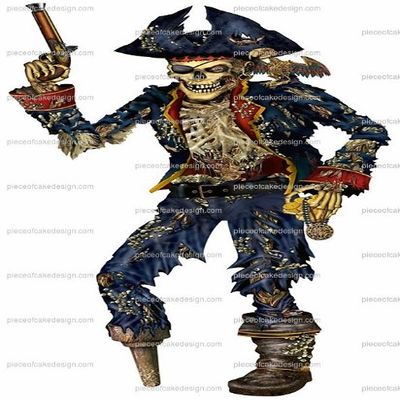 1/8 ~ Zombie Pirate Birthday ~ Edible Cake/Cupcake Topper!!!