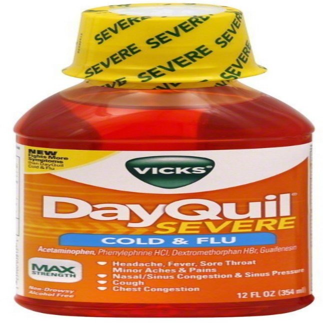 Vicks Dayquil Severe Cold & Flu Relief Liquid, 12 oz (Pack of 12)