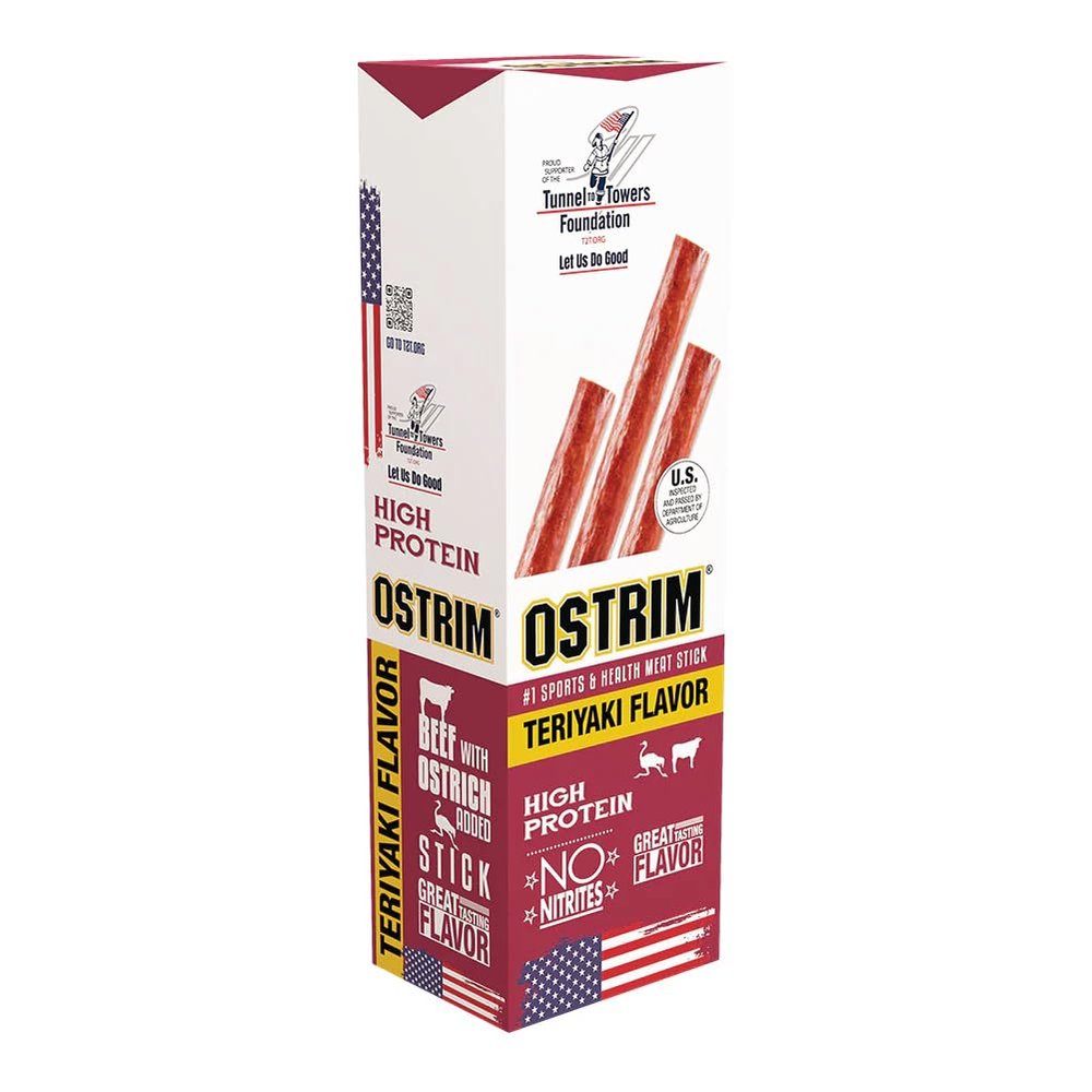 Ostrim Beef & Ostrich Jerky Snack Sticks-Teriyaki Flavor, 1.5 oz (Pack of 10)
