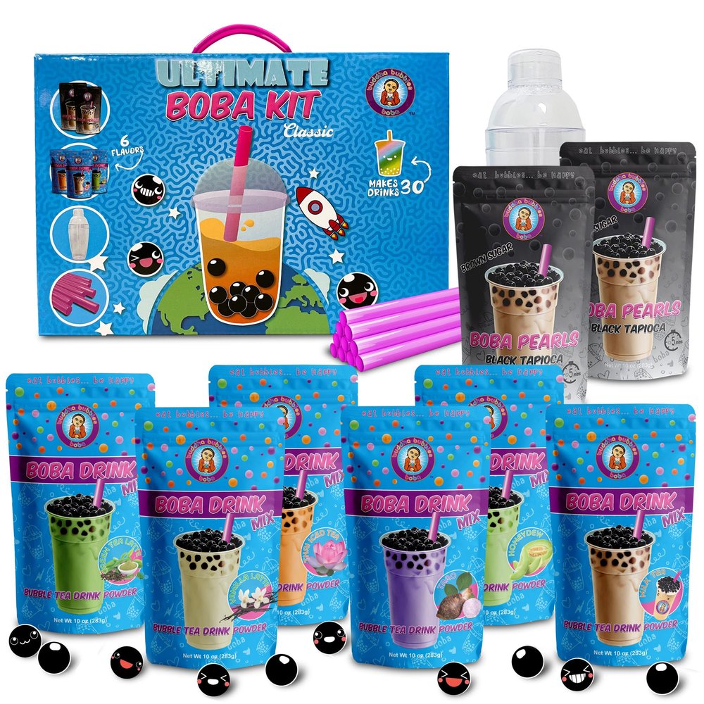 The Original ULTIMATE D.I.Y. Bubble Tea Party Kit *CLASSIC FLAVORS* by: Buddha Bubbles Boba